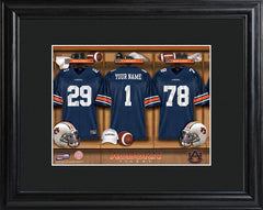 Personalized College Football Locker Room Print