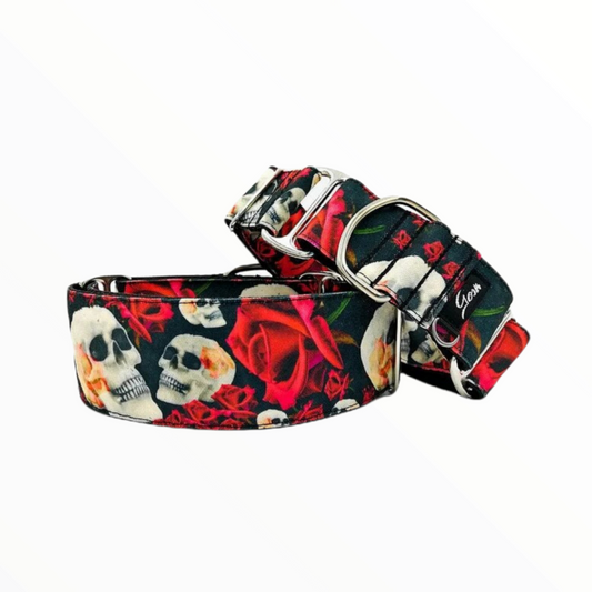 Gosk Collar Martingale calaveras y rosas