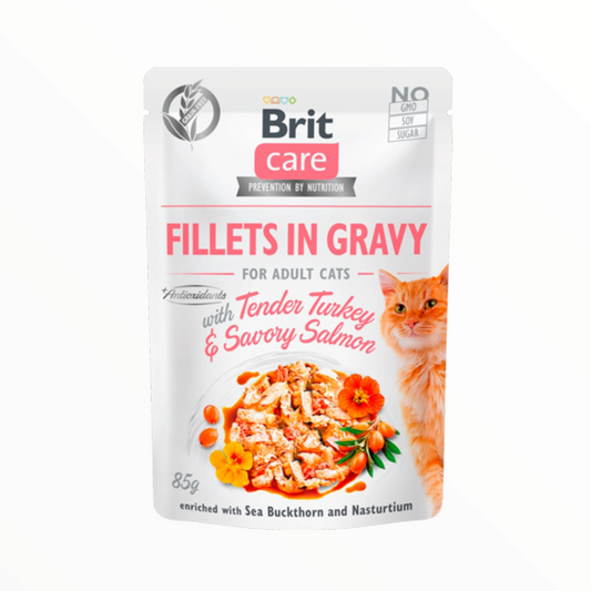 Brit care filetes pavo/salmon en salsa