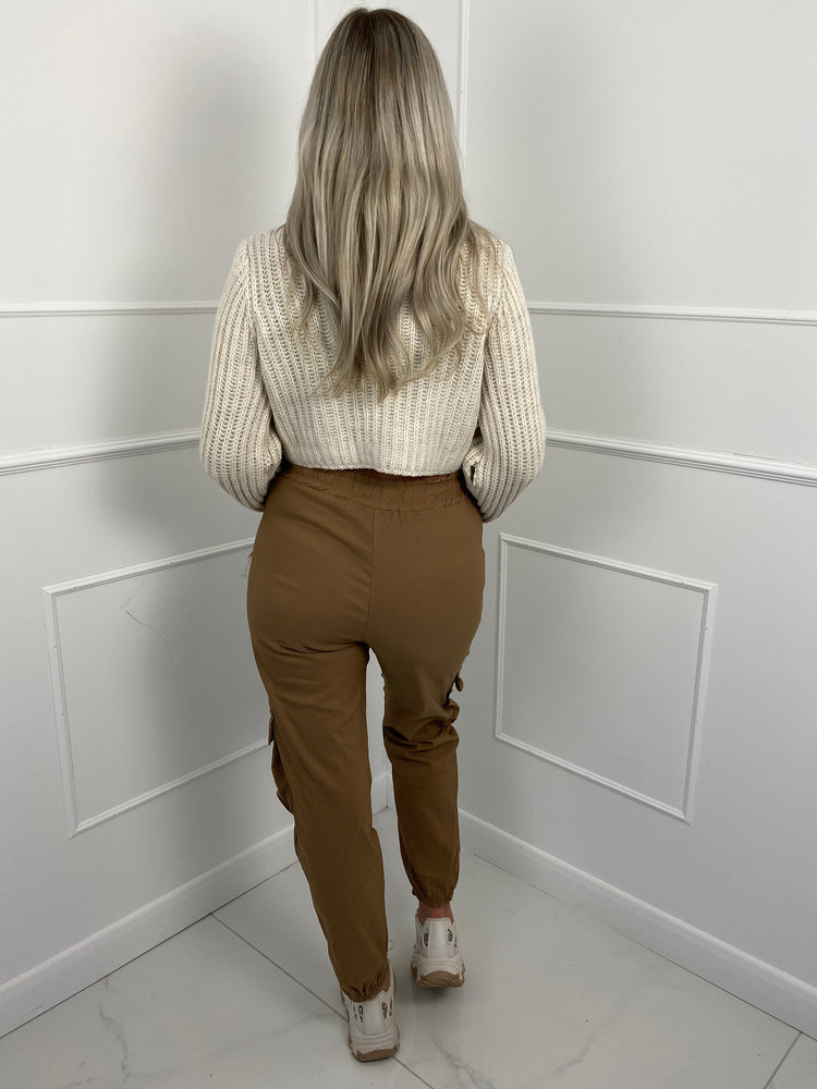 Utility Pocket Detail Cargos - Beige