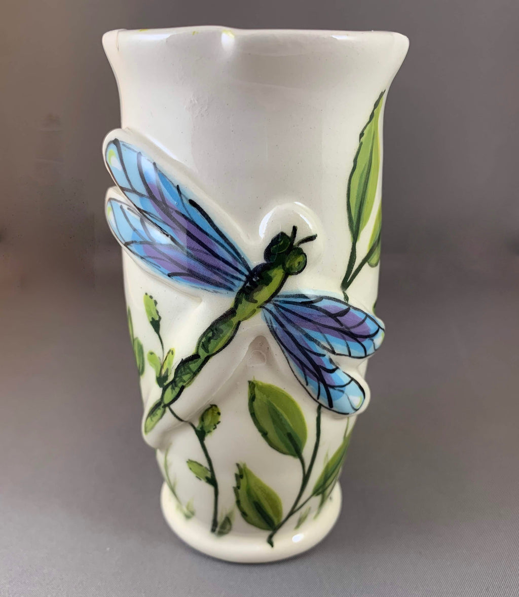 Blue Dragonfly Vase Made to Order