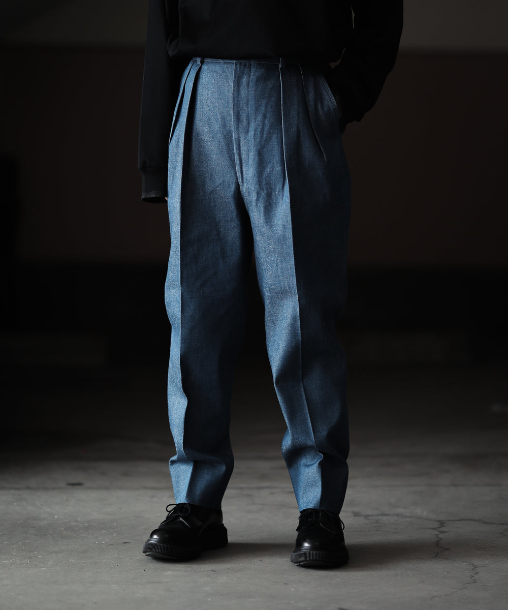 期間限定特別価格 新品未使用 INTERIM DENIM 2TUCK TAPERED SLACKS