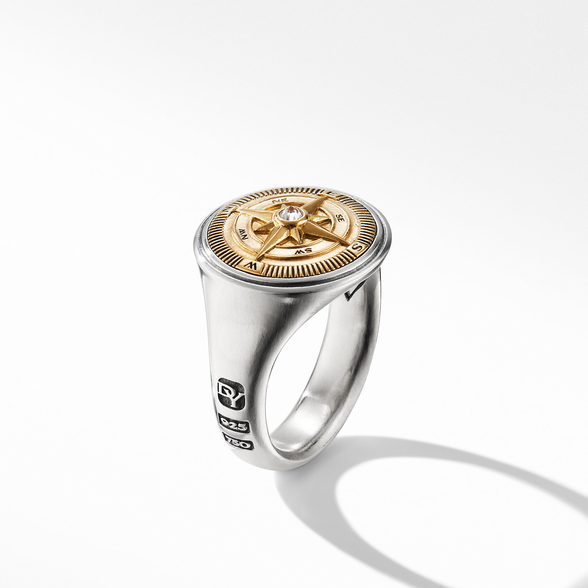 David Yurman Maritime Compass Signet Ring with 18k Gold and