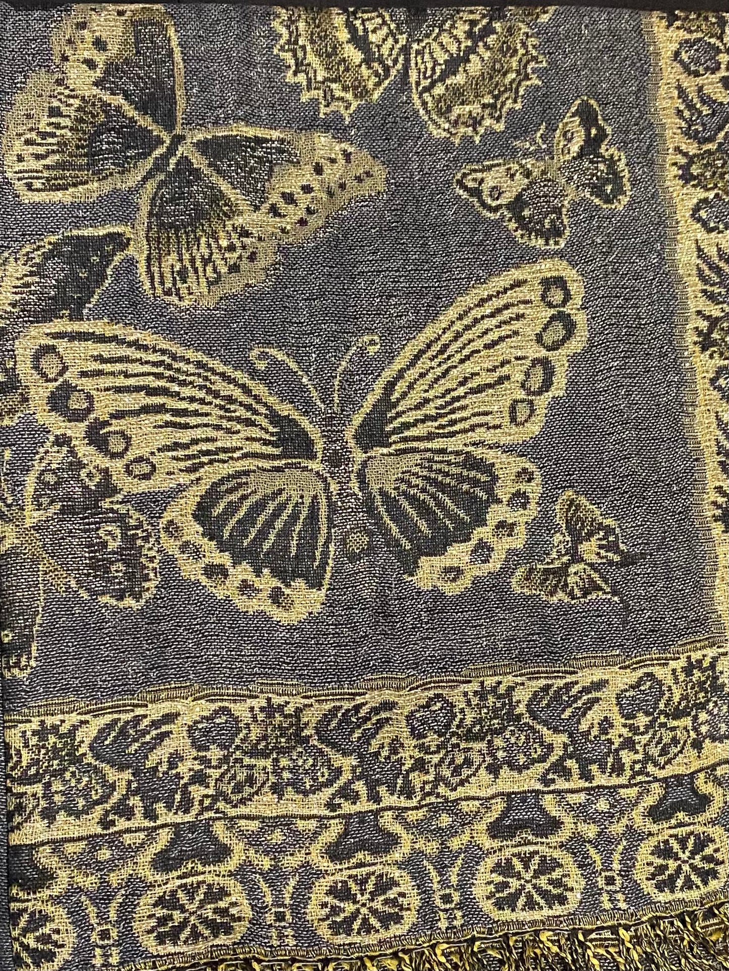 Gray Butterfly Pashmina