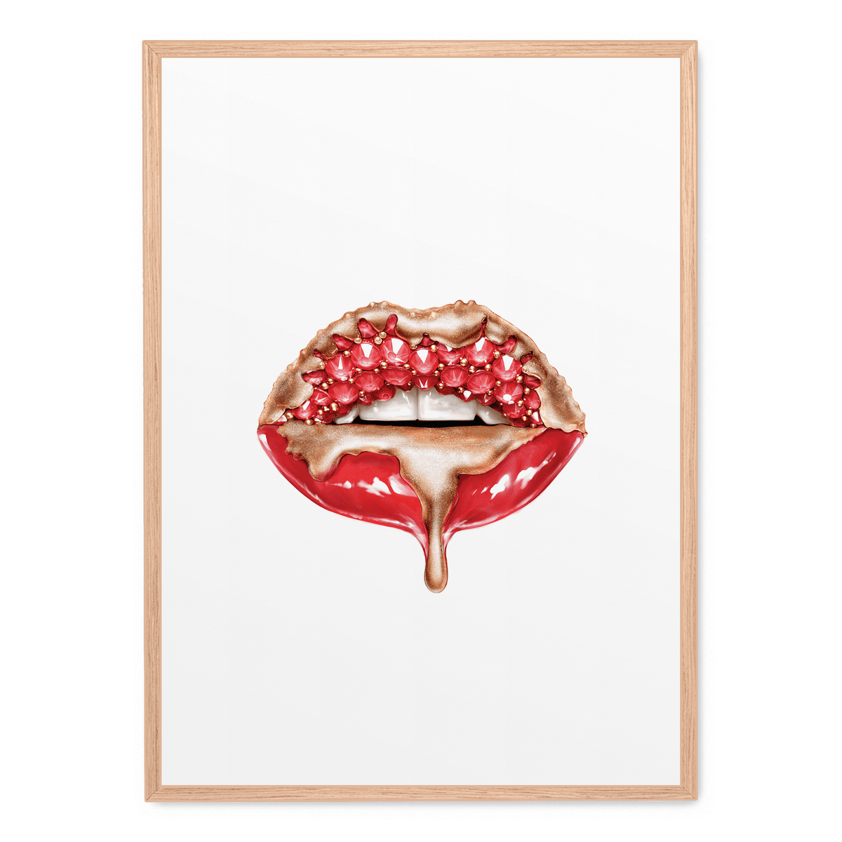 Red Glitter Lips Poster Posteraart