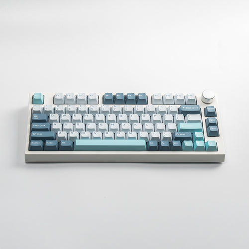 NJ80 Smokey Black keyboard with  keycaps