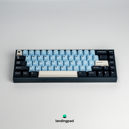 Tofu65 Navy Blue keyboard with  keycaps