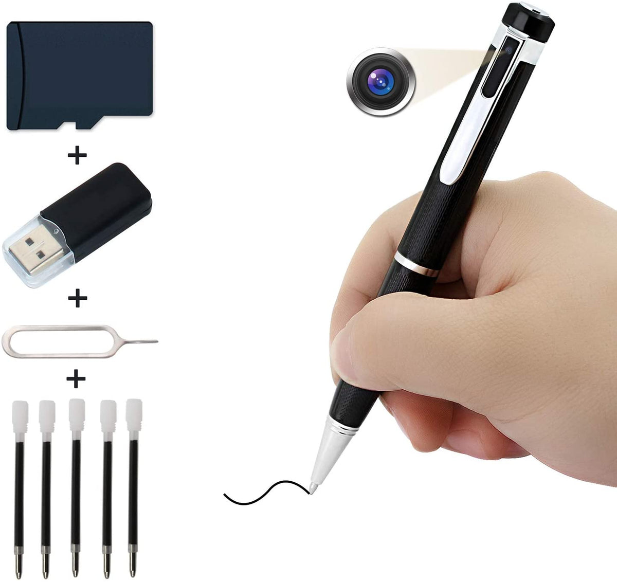 Kaleser 1080P HD Pen Camera Video with 32GB Memory Card for Home and Office Security, Mini Pen Camera