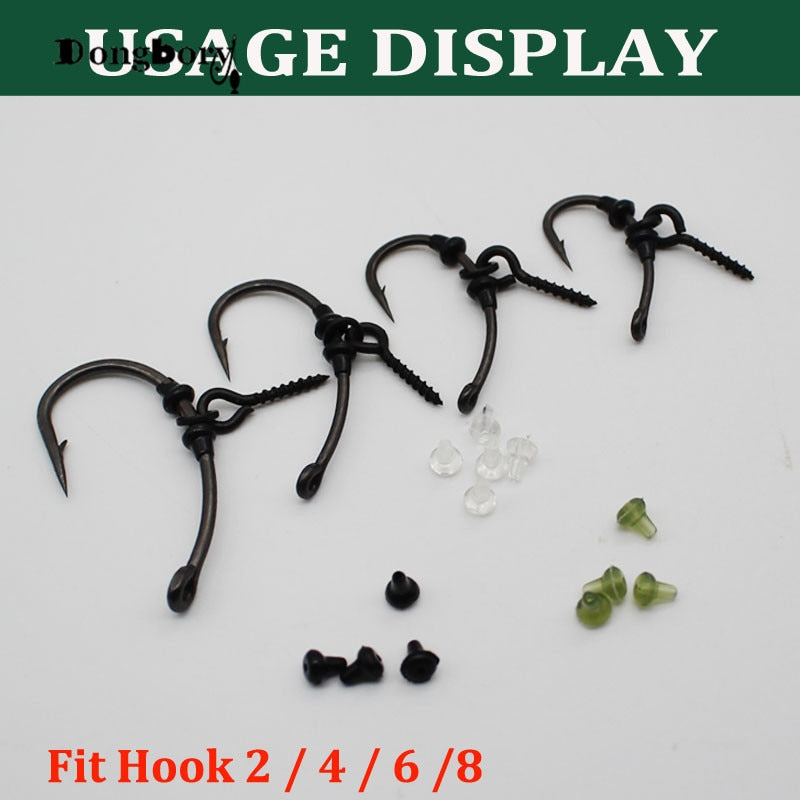 50PCS Hook Stops Beads Carp Fishing Accessories Stoper Clear Green Black Carp Fishing Hair Chod Ronnie Rig Pop UP Boilies Stop