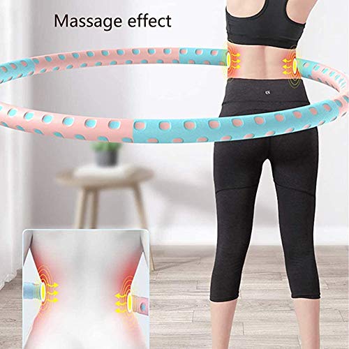 huihuijia Weighted Hula Hoop Beginner Hula Ring Sponge Hula Hoop 6-8 Segments Removable Hoola Hoop For Youth Adults Ladies Lose Weight