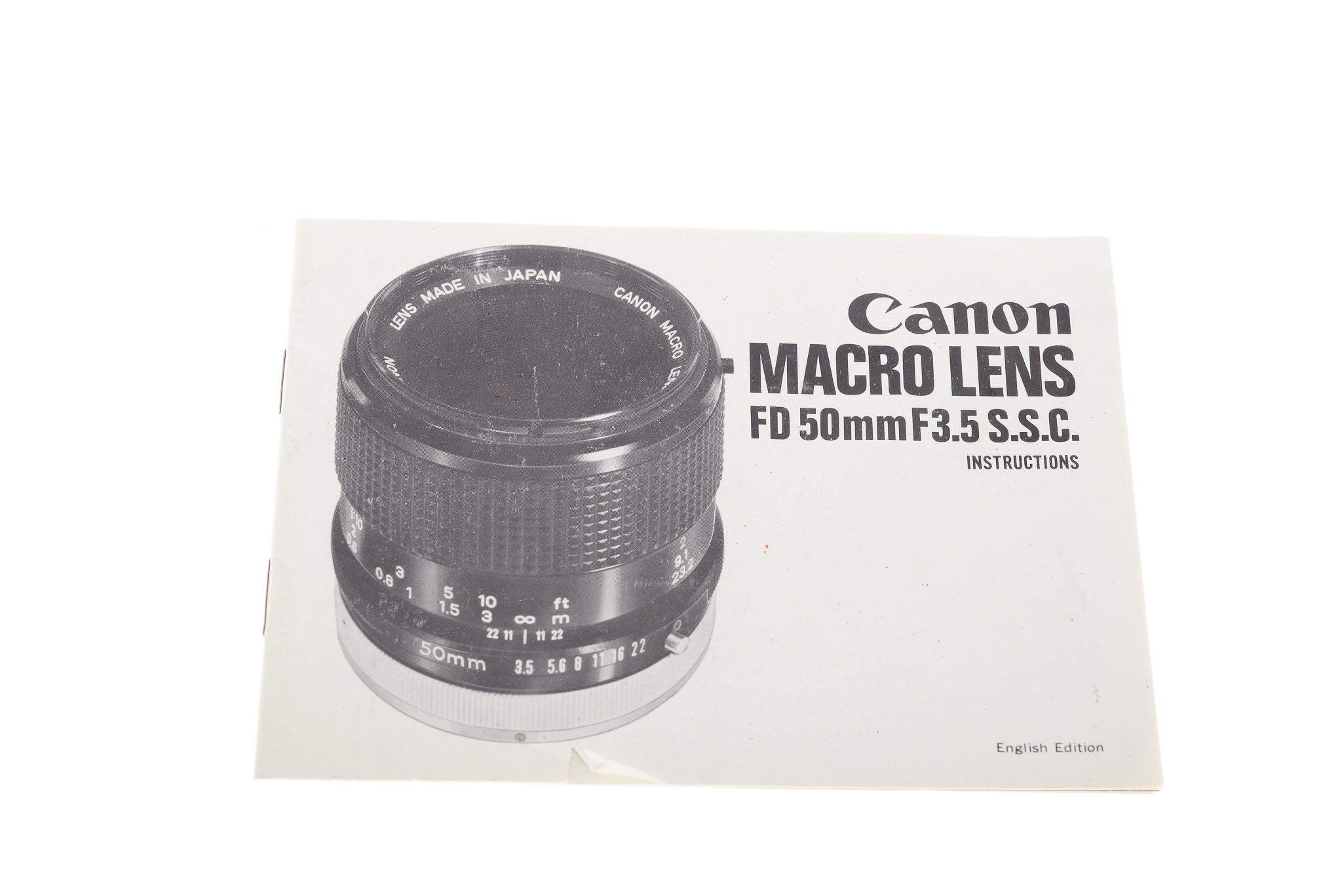 Canon 50mm f3.5 S.S.C. Macro Lens Instructions