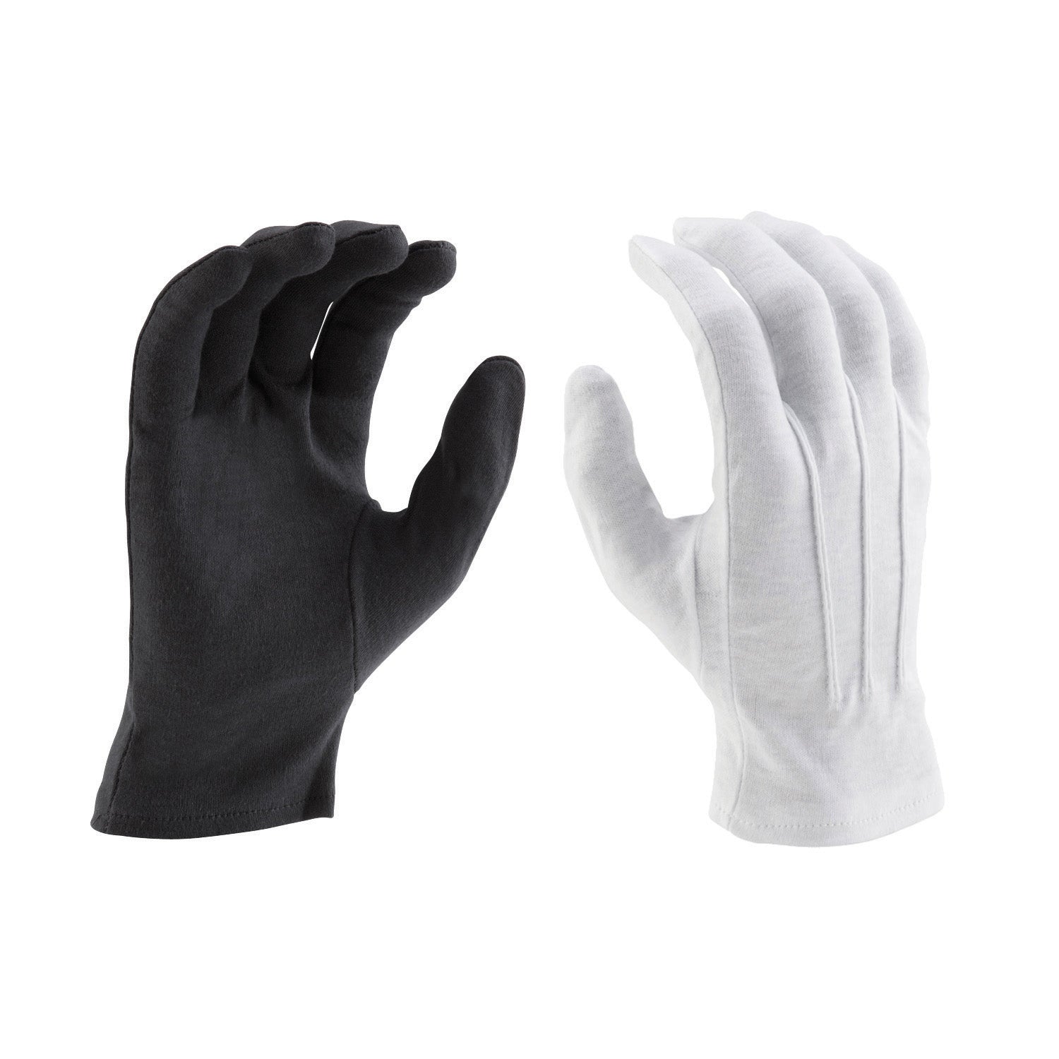 white cotton marching band gloves