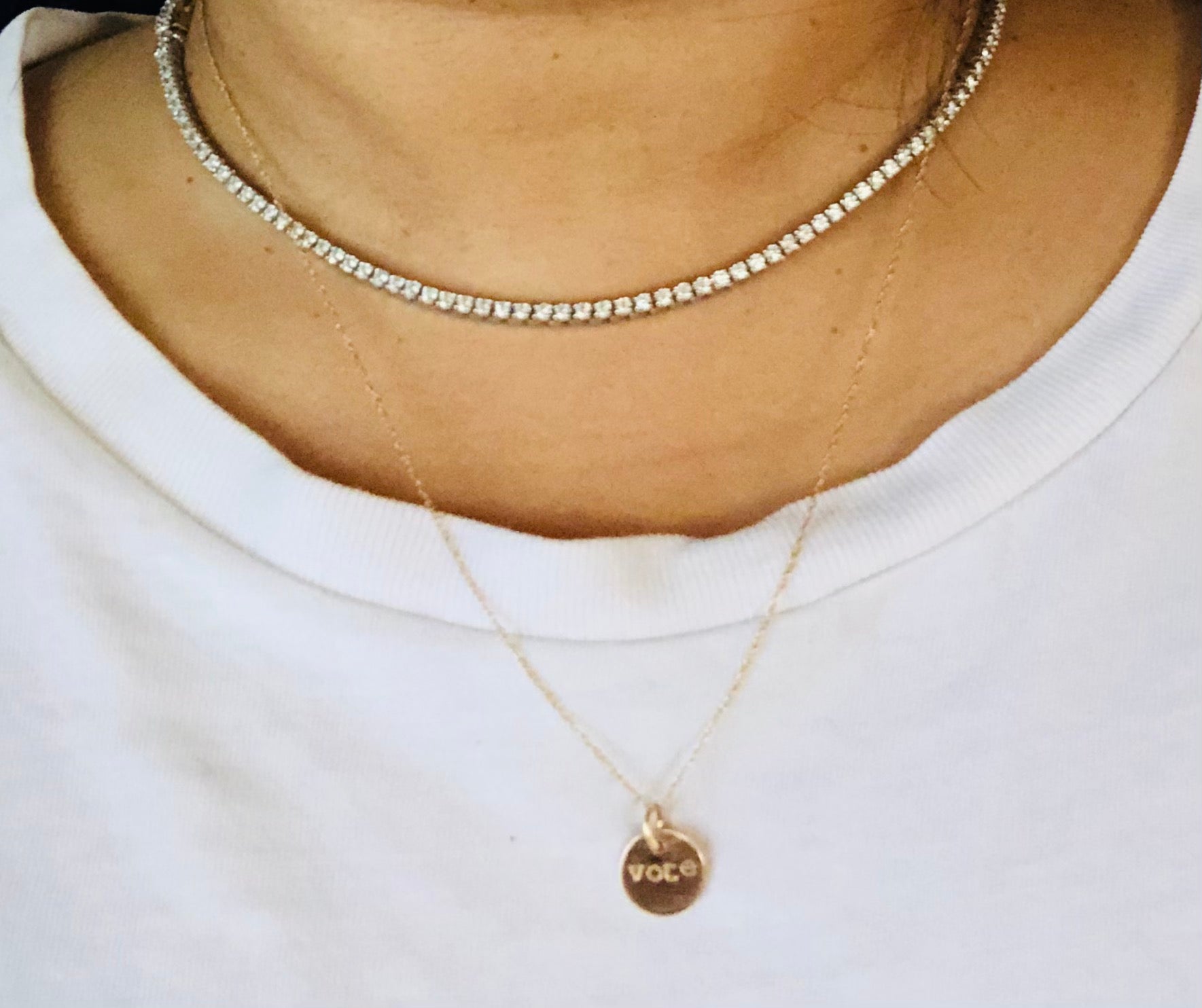 gold tennis necklace diamond