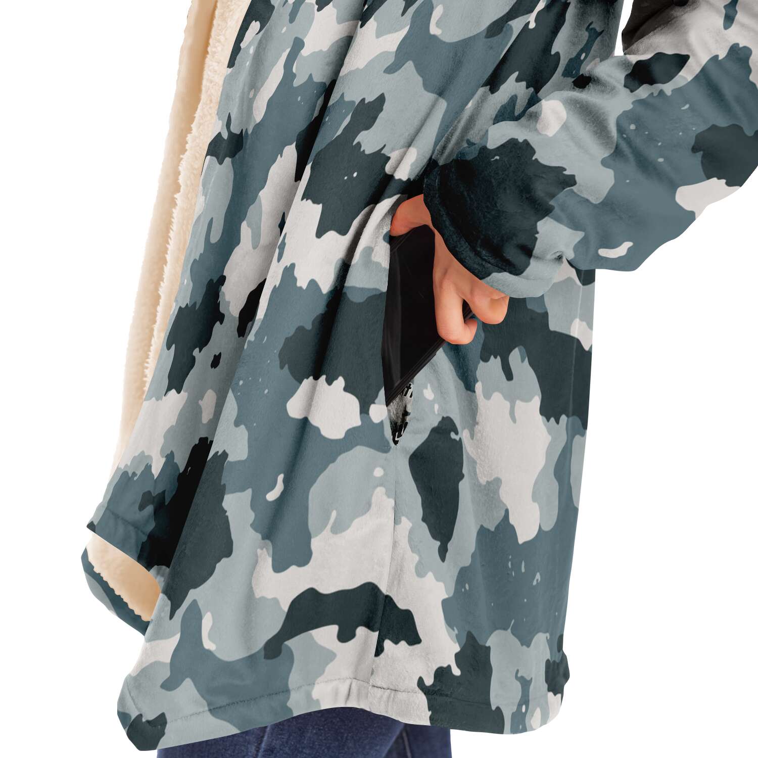 One Tribe Snow Hunter Lounge Fleece Winter Cloak Jacket