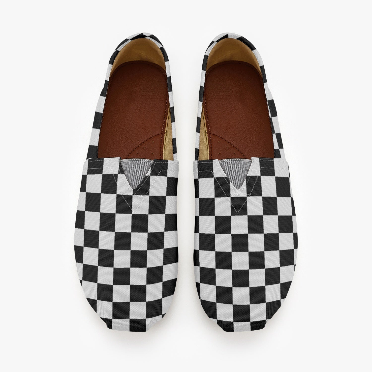 White Checker One Tribe Canvas Slip Ons