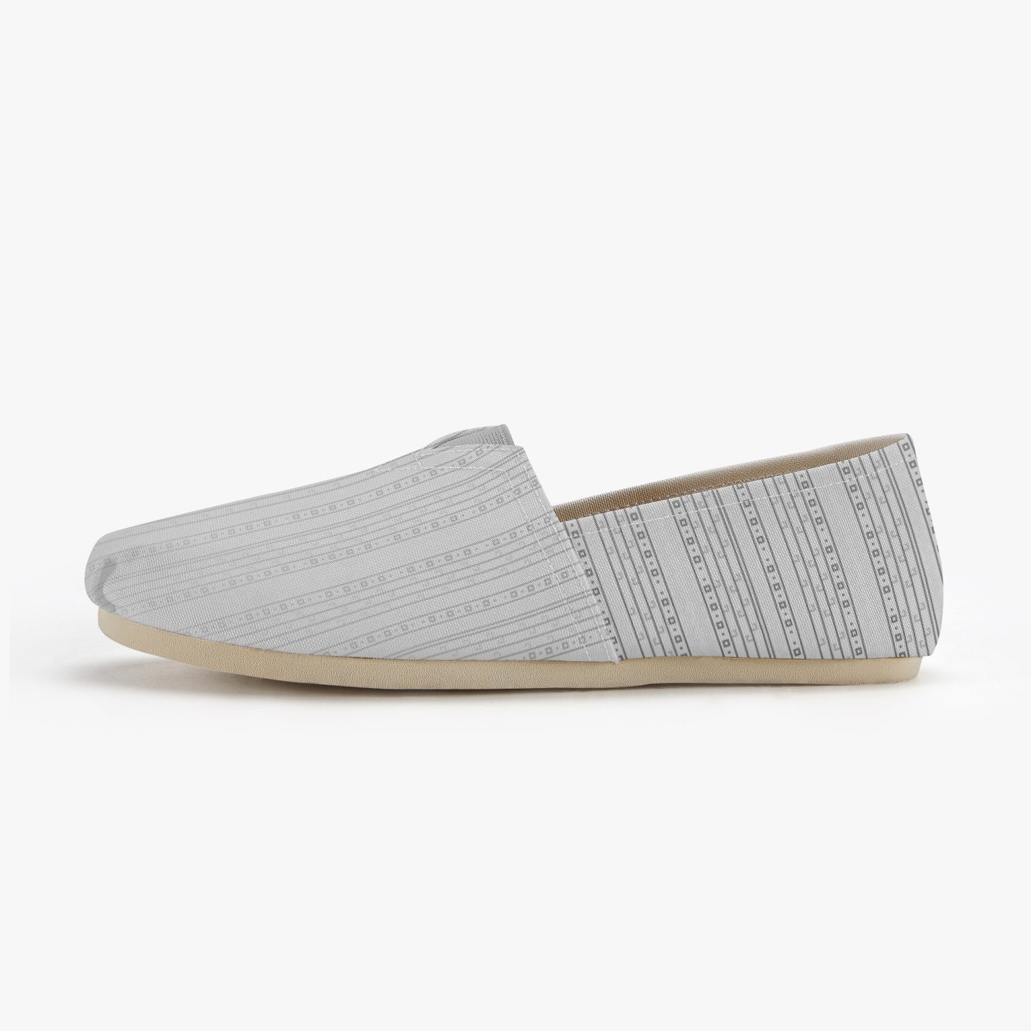 Pin Stripe Tribal White One Tribe Canvas Slip Ons