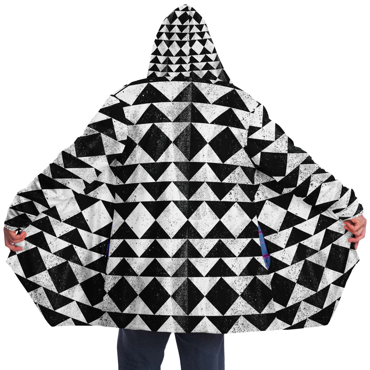 One Tribe Black Diamond Lounge Fleece Winter Cloak Jacket