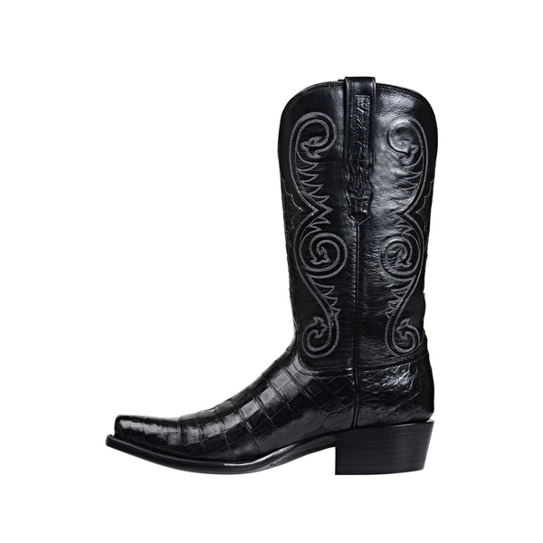 lucchese crocodile boots black