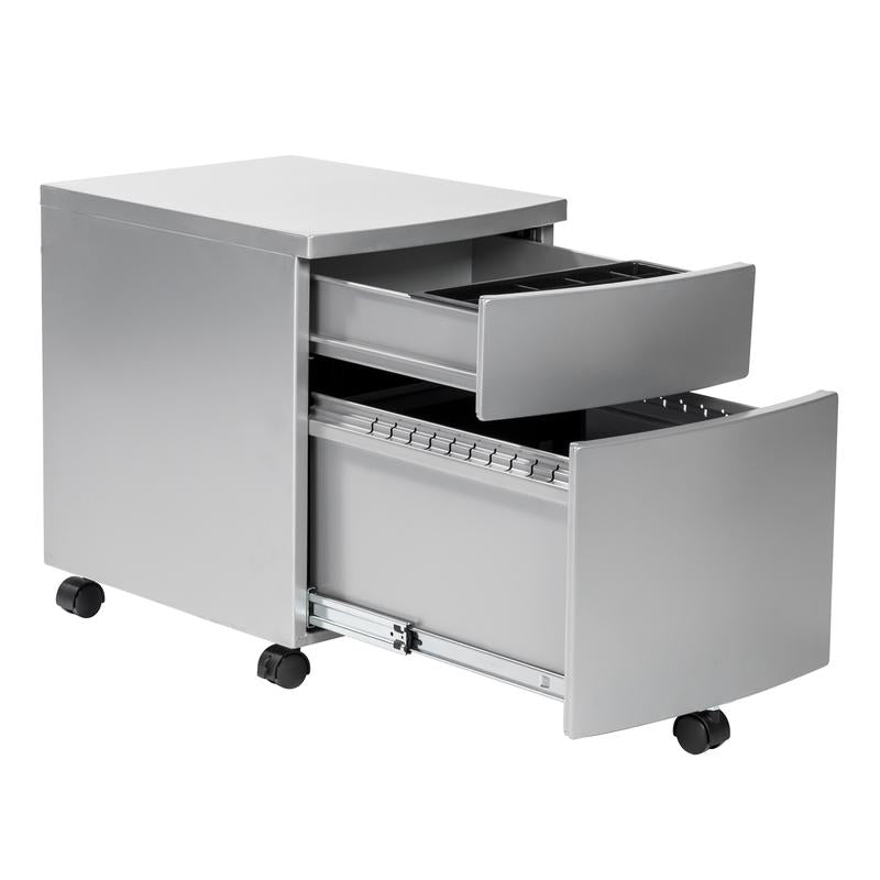 Silver Steel Office Filing Cabinet On Wheels Computerdesk Com