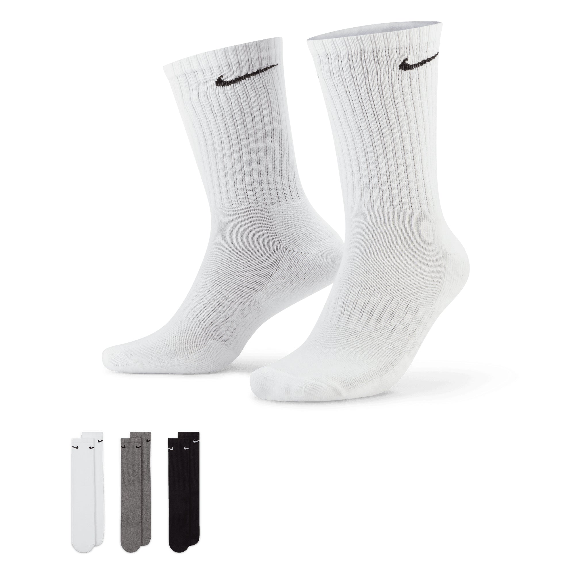 nike mid calf socks white