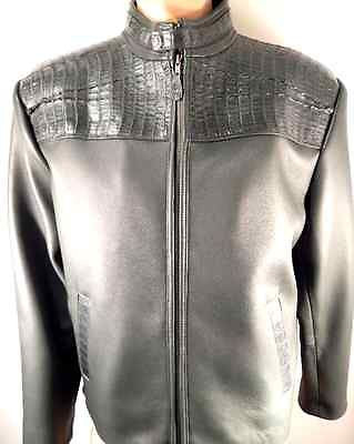 Safari Forest Green Horn-back Crocodile/Lamb Skin Jacket - Dudes Boutique - 1
