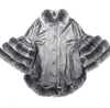 Kashani Ladies Silver Fox Lambskin Cape Coat