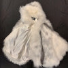 Kashani Ladies White Silver Fox Fur Poncho