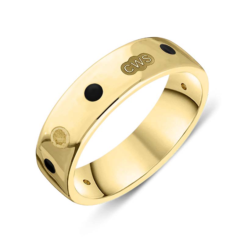 18ct Yellow Gold Whitby Jet King’s Coronation Hallmark 6mm Ring
