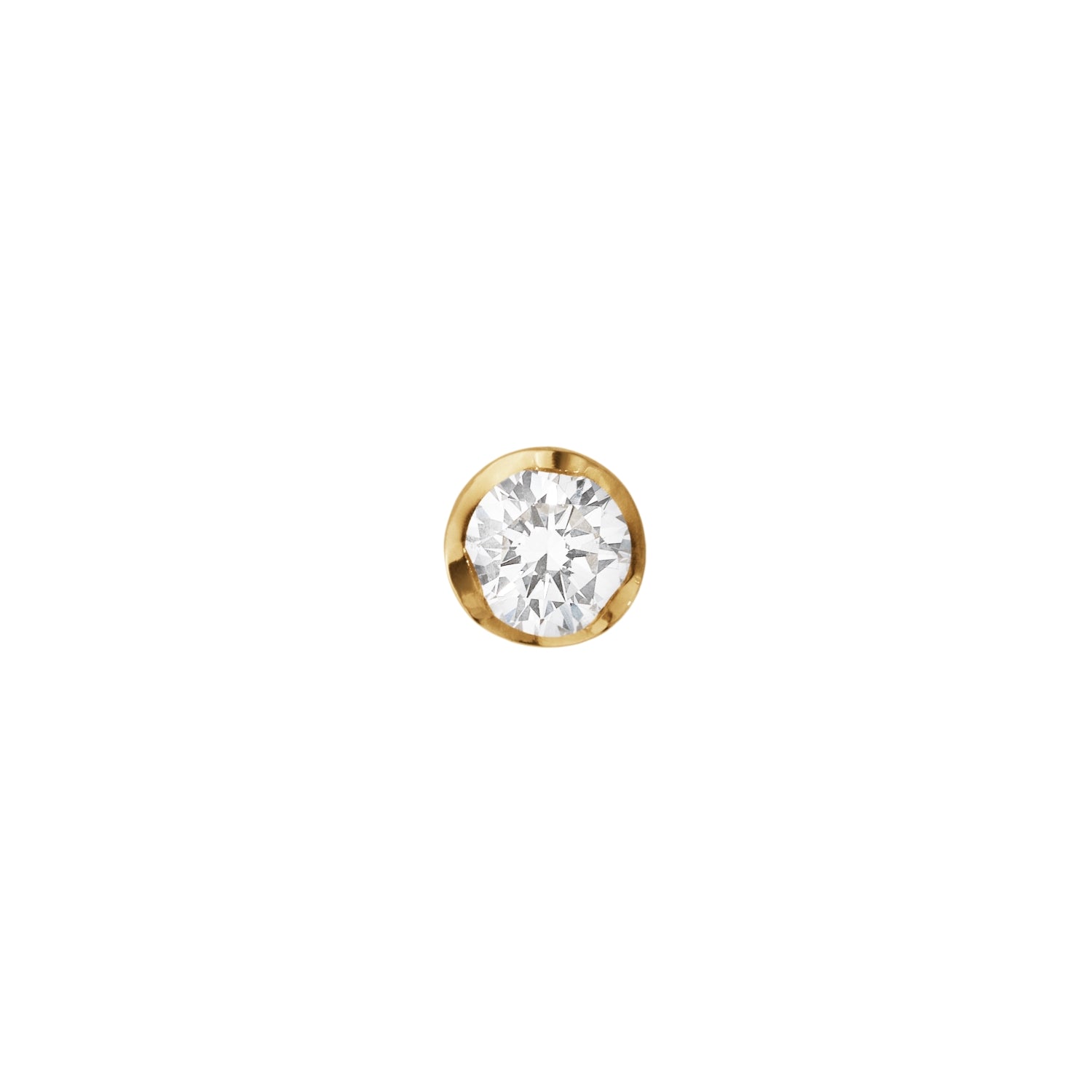 Georg Jensen Signature 18ct Yellow Gold 0.10ct Diamond Stud Earring Single Piece