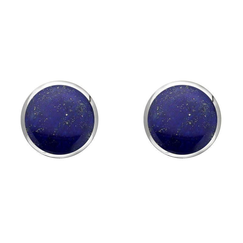 Sterling Silver Lapis Lazuli 6mm Classic Medium Round Stud Earrings