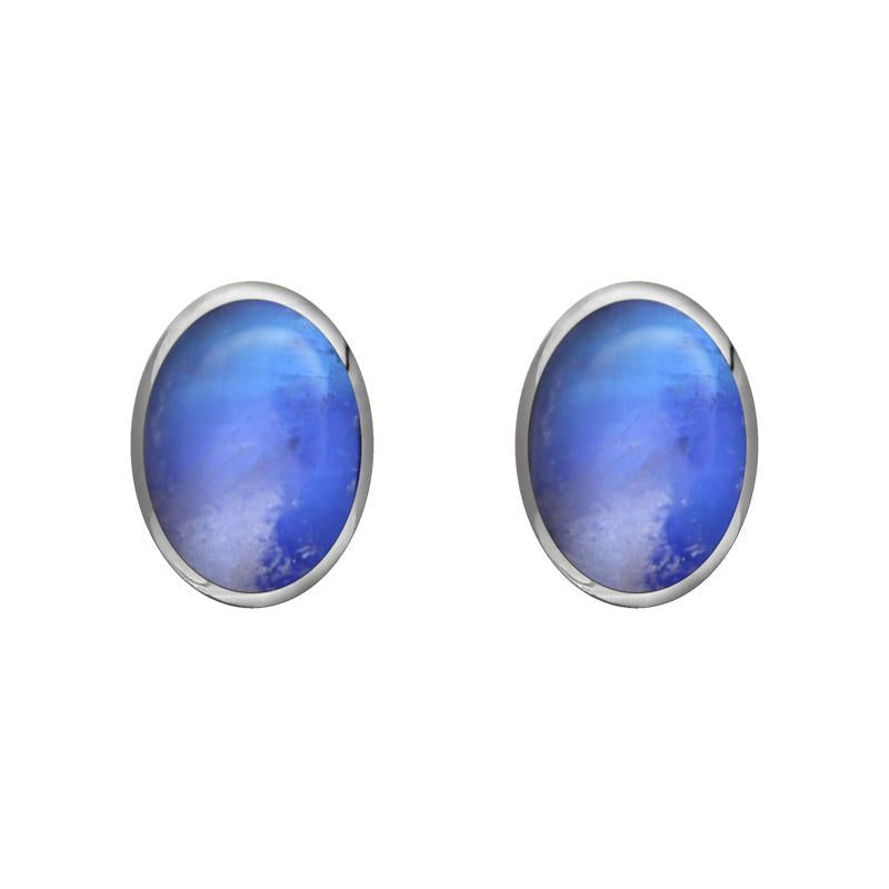 Sterling Silver Moonstone 7 x 5mm Classic Small Oval Stud Earrings