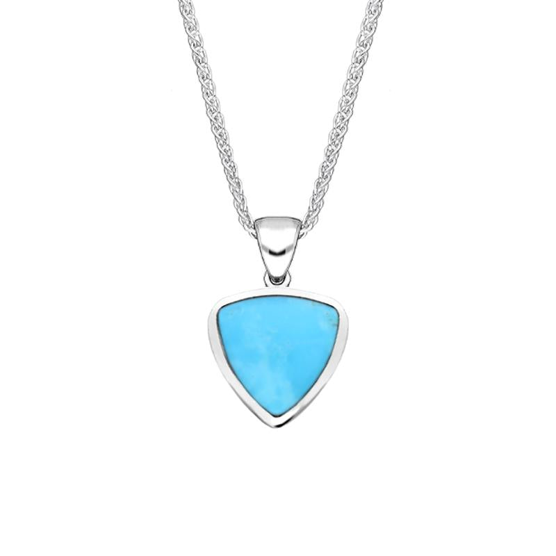 Sterling Silver Turquoise Small Curved Triangle Necklace