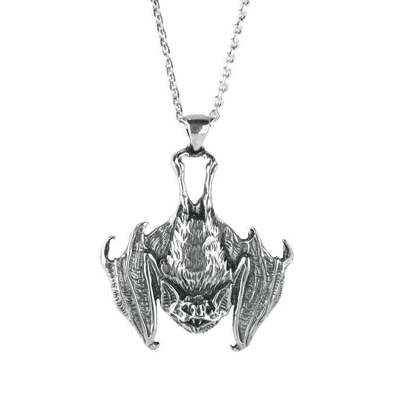 Sterling Silver Vampire Bat Necklace