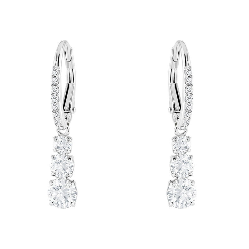Swarovski Attract Trilogy White Crystal Drop Earrings