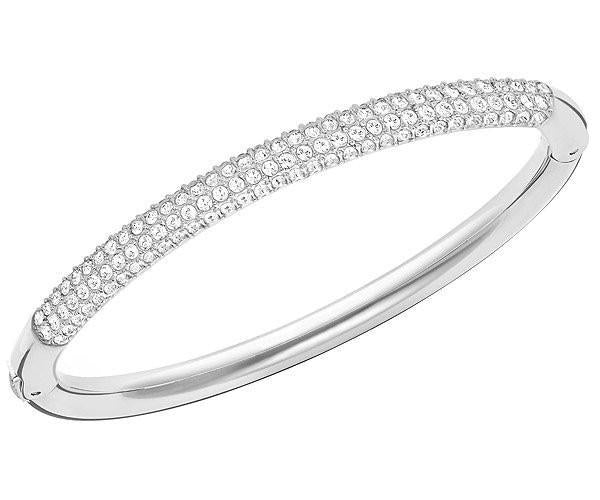 Swarovski Rhodium White Crystal Mini Bangle Medium