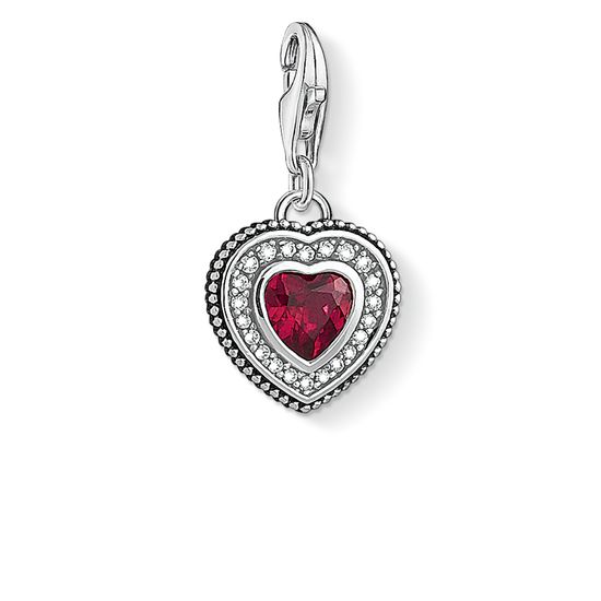 Thomas Sabo Charm Club Sterling Silver Heart With Red Stone Charm D