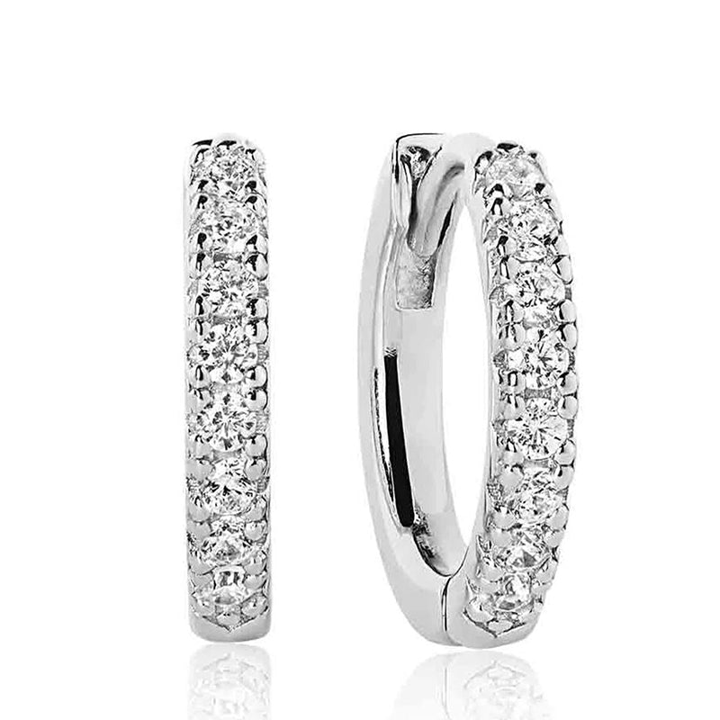 Sif Jakobs Ellera Sterling Silver White Zirconia Hoop Earrings