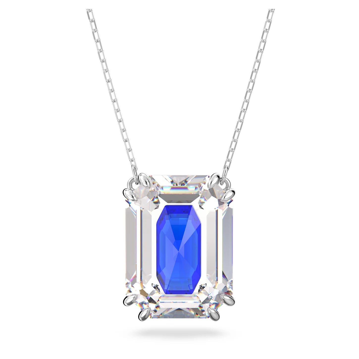 Swarovski Chroma Octagon Cut Crystal Blue Pendant D Necklace D