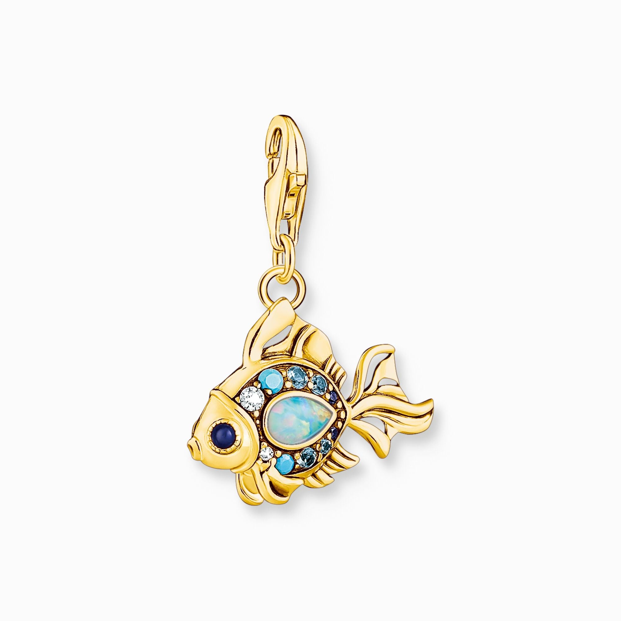 Thomas Sabo Charm Club Gold Plated Sterling Silver Colourful Fish Charm