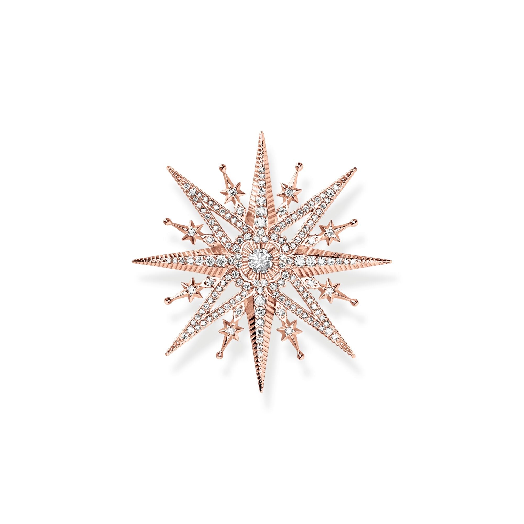 Thomas Sabo Rose Gold Plated Sterling Silver Pink Star Brooch