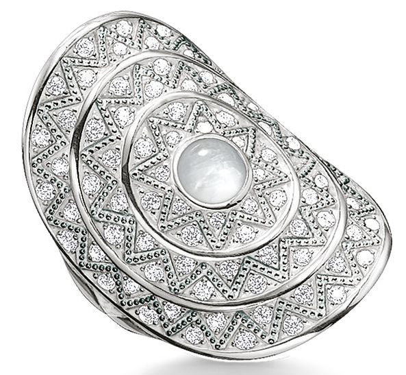Thomas Sabo Glam And Soul Sterling Silver White Zirconia Zig Zag Ring D