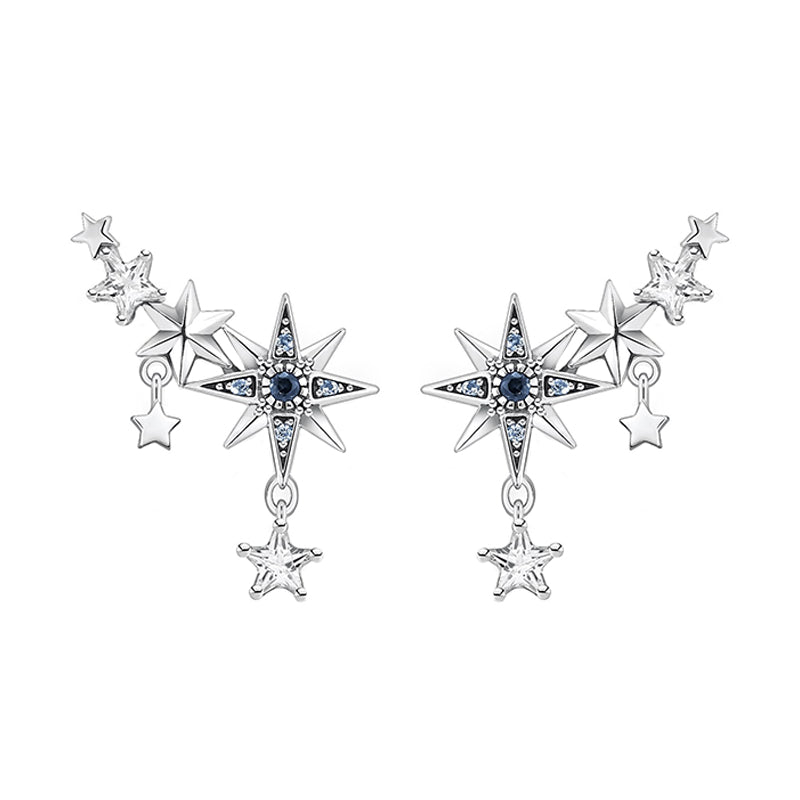 Thomas Sabo Royalty Sterling Silver Star Climber Earrings