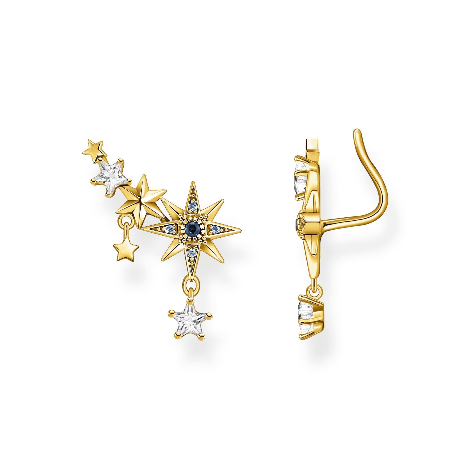 Thomas Sabo Royalty Gold Plated Sterling Silver Star Climber Earrings