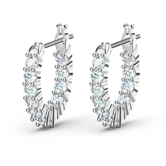 Swarovski Vittore White Rhodium Plated Mini Hoop Earrings