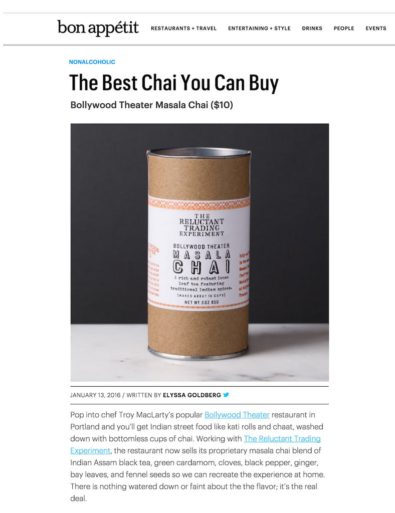 Best Chai to Buy Bon Appetit Bollywood Theater