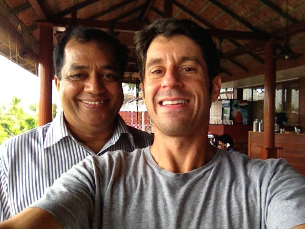 Divakar and Scott Eirinberg of Reluctant Trading in Kerala India. Partners in Pepper.