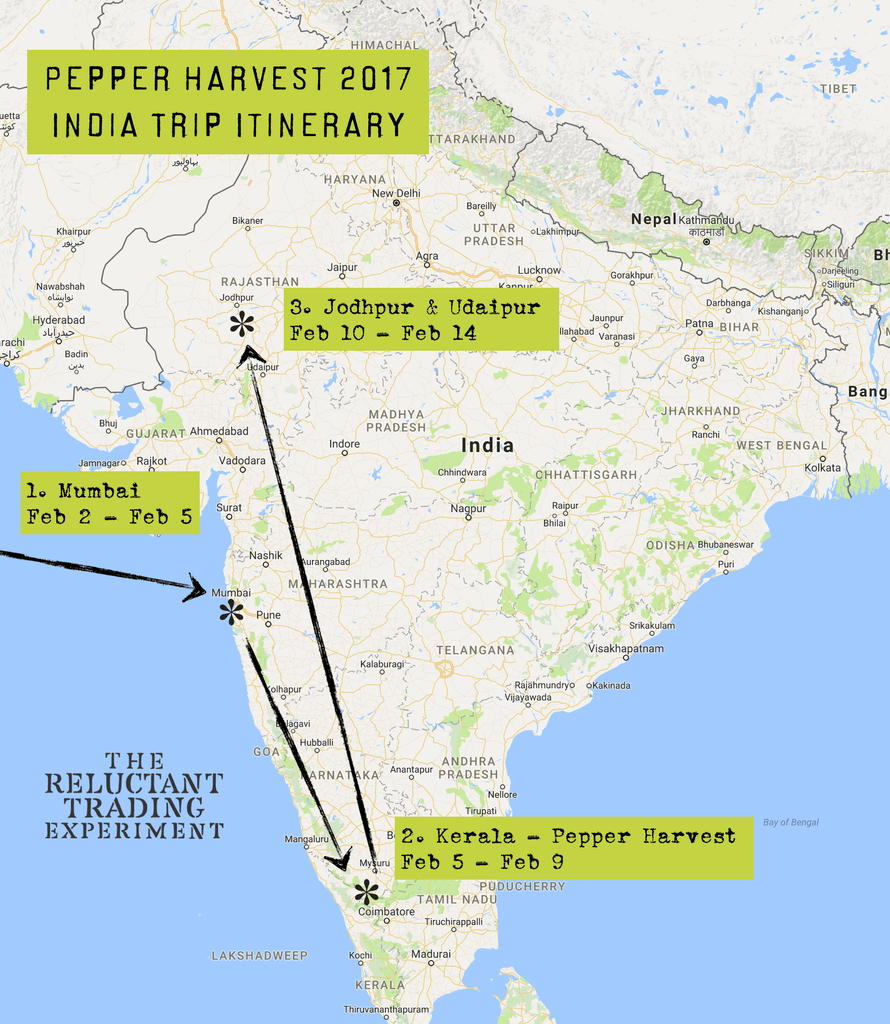 India Pepper Harvest Itinerary 2017
