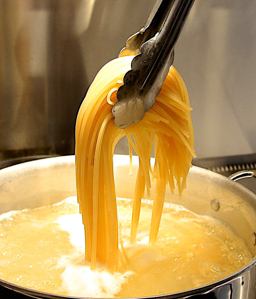 Cooking pasta with Chef Todd Stein for Cacio e Pepe