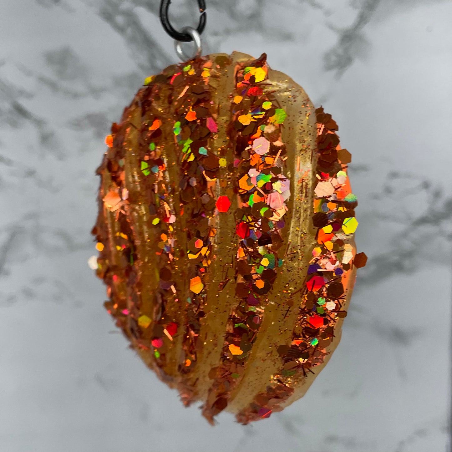 Orange glitter Concha Bread Freshie