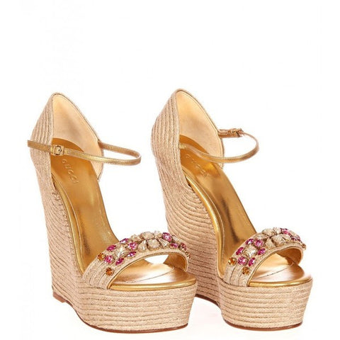 Embellished wedge heels